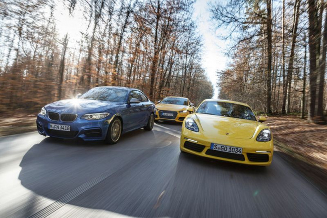 Souboj Audi TTS, BMW M240i a Porsche Cayman na okruhu je překvapivě jasný (video)