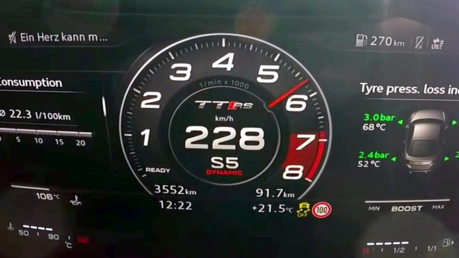 Nové Audi TT RS ukázalo zrychlení z 0 na 228 km/h. Jede brutálně, zní stejně (video)