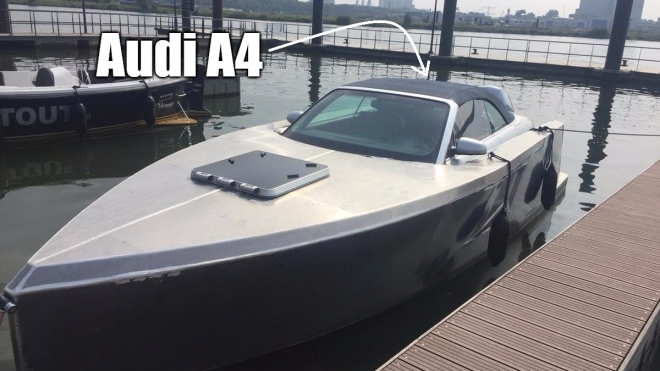 Někdo si zamiloval Audi A4 tak moc, že si z něj postavil i rychlou loď