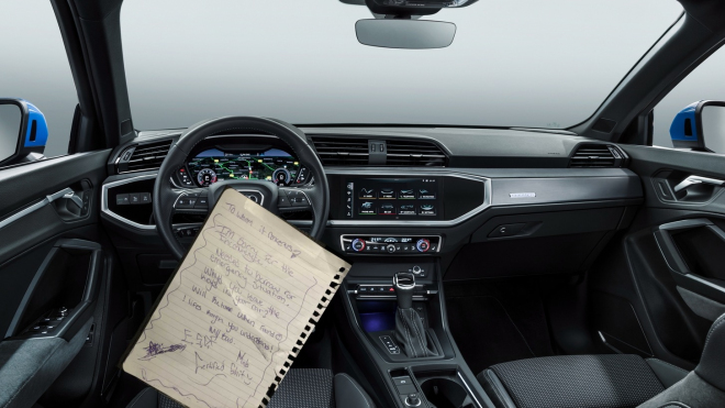 Majitel ukradeného Audi dostal své auto zpět i s ručně psaným vzkazem