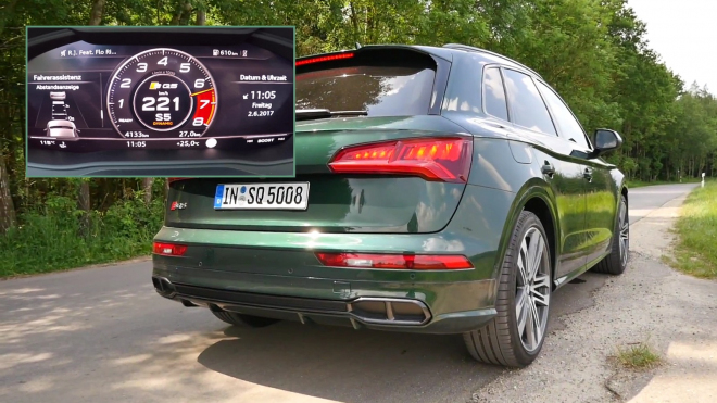 Nové Audi SQ5 předvedlo zvuk i zrychlení. Falešné jako jeho výfuky nejsou