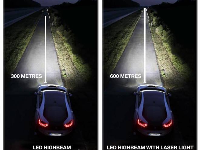 Laserová světla BMW i8 detailněji, dosvítit mají až na 600 metrů