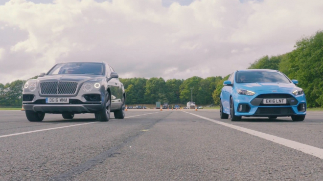 Sprint Fordu Focus RS a Bentley Bentayga má překvapivě drtivý výsledek (video)