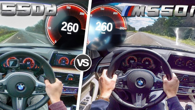 Diesel, nebo benzin? Srovnání BMW M550d a M550i na německé dálnici umí překvapit