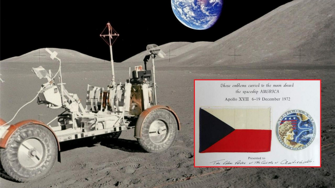 NASA k výročí zveřejnila detaily k poslední jízdě po Měsíci. Česká vlajka byla u toho