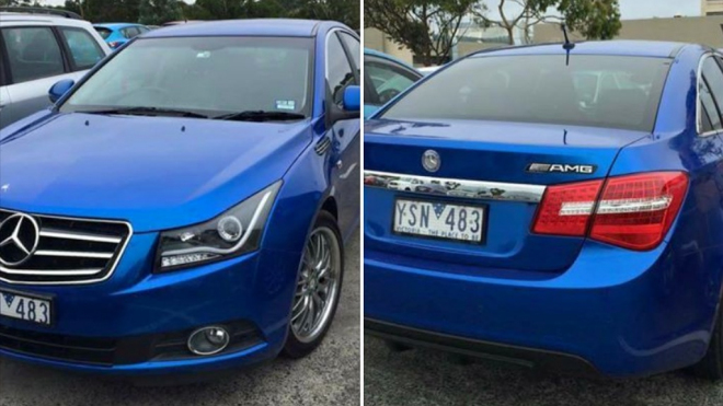 Někdo zkusil udělat Mercedes-AMG z Chevroletu Cruze, dopadlo to podle toho