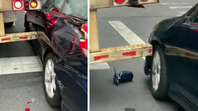 Řidič vjel s kamionem do úzkých ulic města, začal demolovat všechno kolem