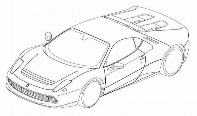 Ferrari SP12 EC: patentové snímky odhalují detaily Claptonova Ferrari