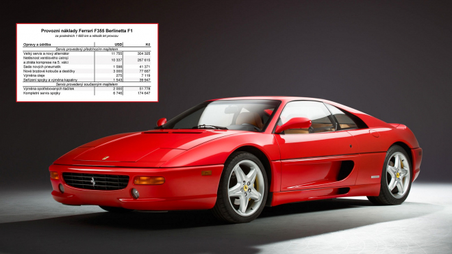 Kolik může stát 1 600 km ve Ferrari F355 na provozních nákladech? Podívejte se