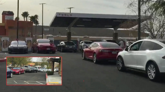 U Superchargeru Tesly se na Vánoce tvořily fronty desítek aut, lidé čekali hodiny