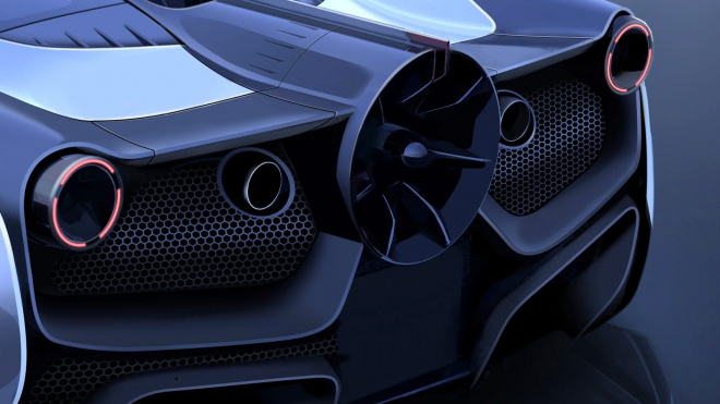 Slavný konstruktér odhalil supersport s V12 bez turba, manuálem a obřím větrákem