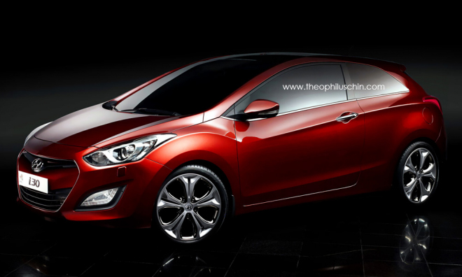 Hyundai i30 3D: takto by mohl vypadat základ verze Turbo (ilustrace)