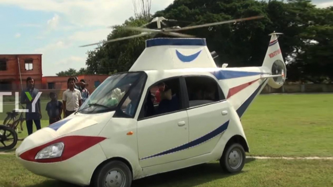Chudý Ind si doma předělal nejlevnější auto světa na helikoptéru