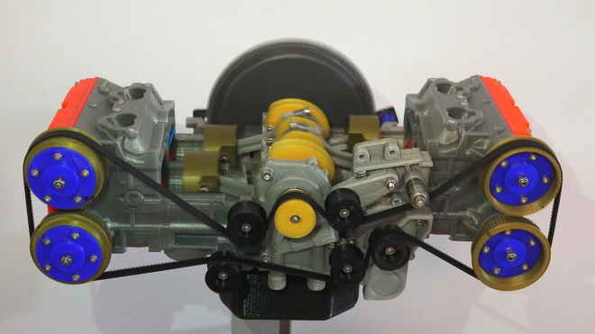 Jak funguje motor typu boxer? Funkční model z 3D tiskárny vám to ukáže zevnitř