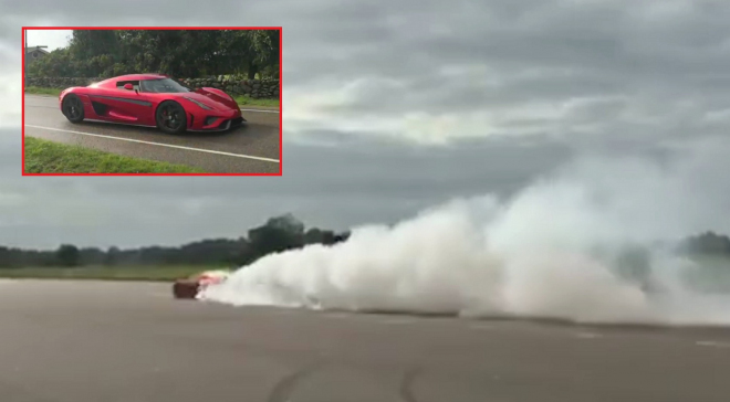 Koenigsegg Regera pálí pneu s ohromnou lehkostí a intenzitou, i bez převodovky (videa)