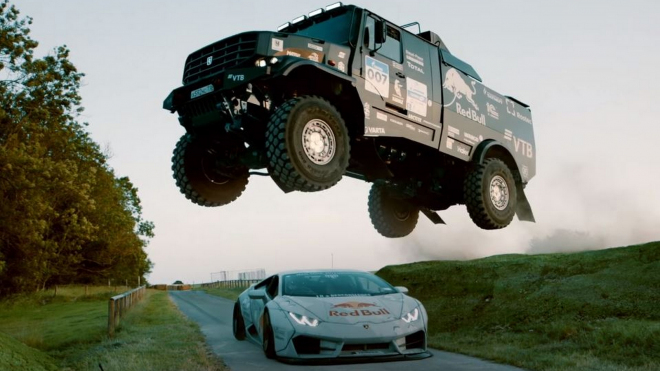 Ruský terénní náklaďák změřil síly s Lamborghini, rozhodly poslední sekundy