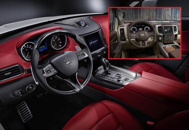Maserati Levante není až tak originální, interiér používá díly z levnějšího Ramu
