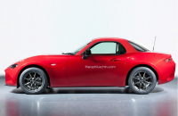 Nová Mazda MX-5 Coupe na ilustraci, zcela pevná střecha je ale jen spekulací