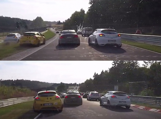 I takhle se dá vyhnout nehodě: Mégane RS na Ringu protančil mezi auty (video)