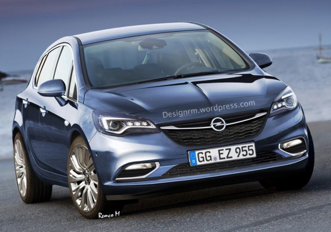 Opel Astra 2016 na ilustracích podle nových špionážních fotek ukazuje, co čekat