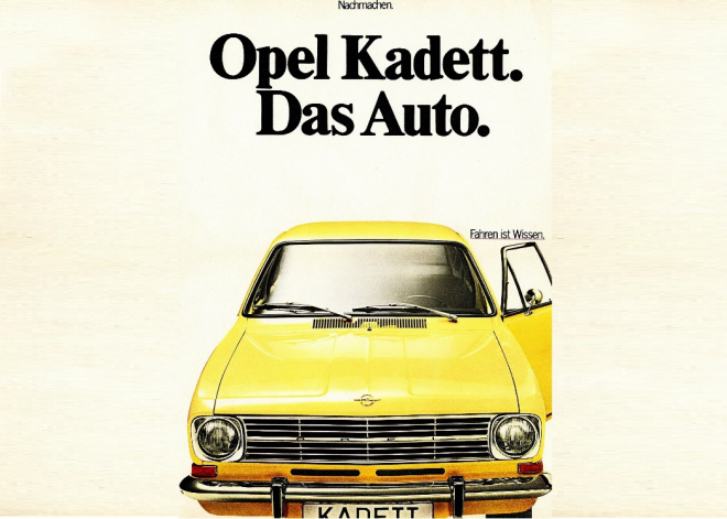 Kadett byl Das Auto mnohem dříve než cokoli od VW, provokuje Opel