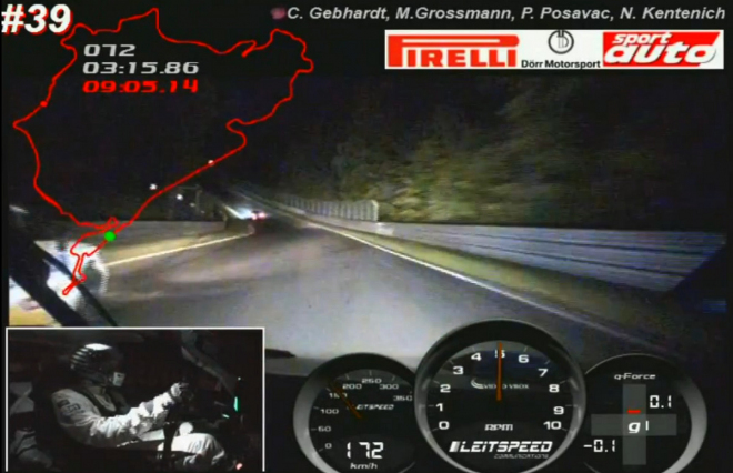 Kompletní Nürburgring i s Nordschleife v Porsche 911 GT3 Cup. V noci (video)