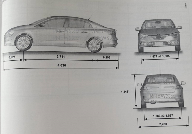 Renault Mégane Sedan odhalen únikem českého manuálu, Fluence je minulostí