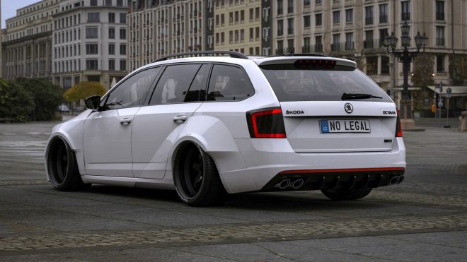 Čech přetvořil Škodu Octavia Combi RS v drsně vyhlížející rodinnou střelu