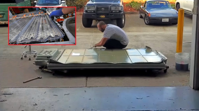 „Pitva” akumulátoru Tesly Model S je docela fascinující podívaná (video)