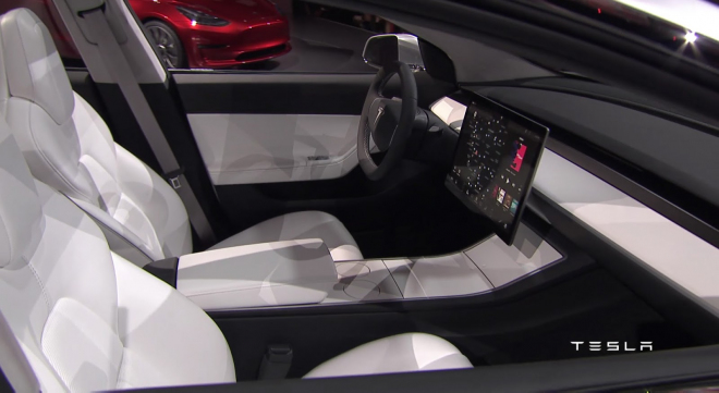 Tesla Model 3 odhalila další detaily, vnitřek prý bude jak v kosmické lodi