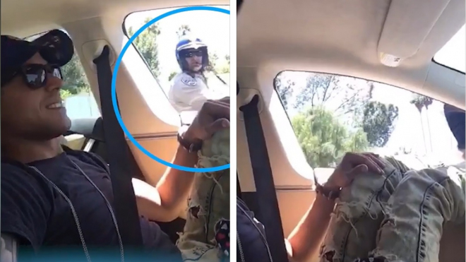 DJ si při jízdě před policií dal nohy z okna a hrál si s mobilem. Pokutě unikl, jak?