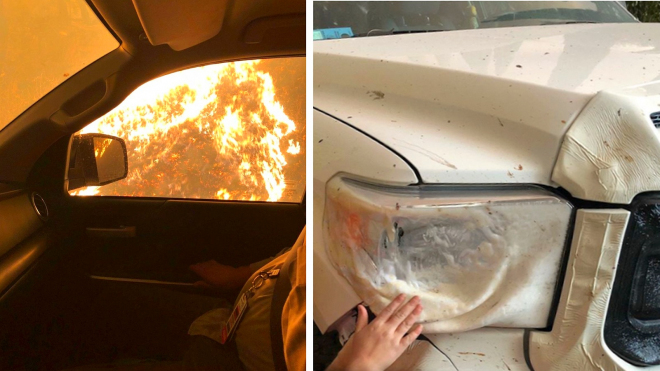 Zdravotník upekl své auto při záchraně 24 lidí před požáry v USA. Výrobce mu teď dá nové