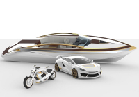 Zeus Twelve Gold and White: zlatá motorka, auto a člun jen pro nejbohatší