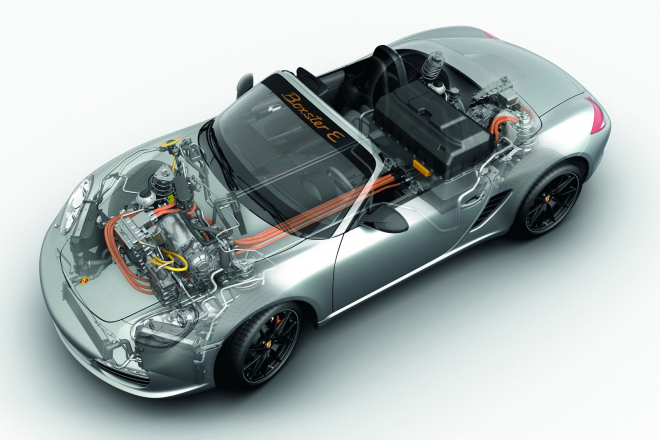 Porsche Boxster E: elektrický roadster v detailech