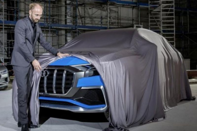 Audi Q8 2018: mix SUV a sportovního kupé se odhaluje na prvních obrázcích