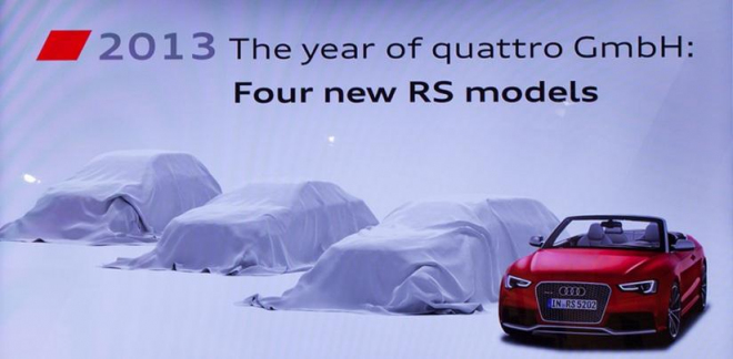 Audi oznámilo čtyři nová RS pro rok 2013, jsou mezi neznámými RS7 a RS Q3?