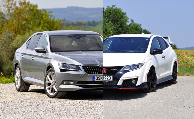 Honda Civic Type R vs. Škoda Superb 2,0 TSI ve zrychlení: jasná věc. A jste si jisti?