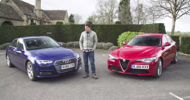 Alfa Romeo Giulia versus Audi A4: je lepší extravagantní Ital či nudný Němec? (video)