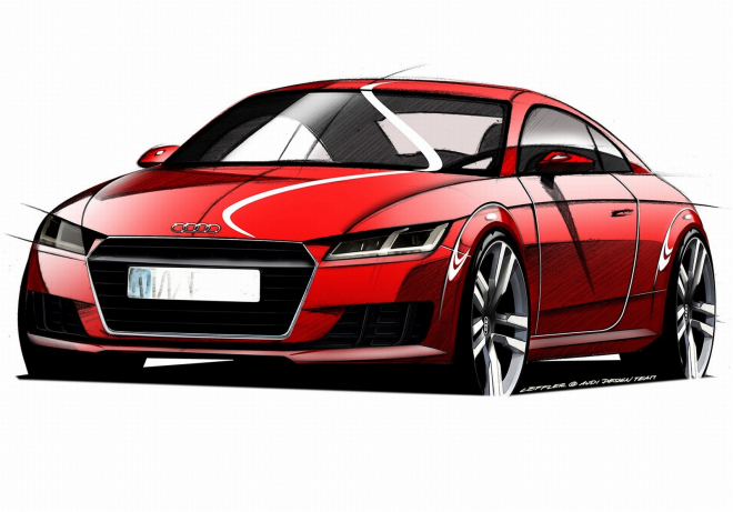 Audi TT 2014: nová generace na oficiálních skicách připomíná větší R8