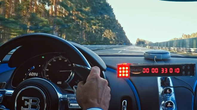 Takhle Bugatti Chiron zvládlo 0-400-0 km/h pod 42 s. A naznačilo ještě něco (video)