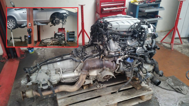 K mání je pozůstatek po stavbě Bentley s TDI, kompletní motor 6,0 W12 biturbo