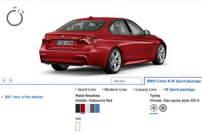 BMW 3 F30: složte si vůz dle svého gusta v online konfigurátoru