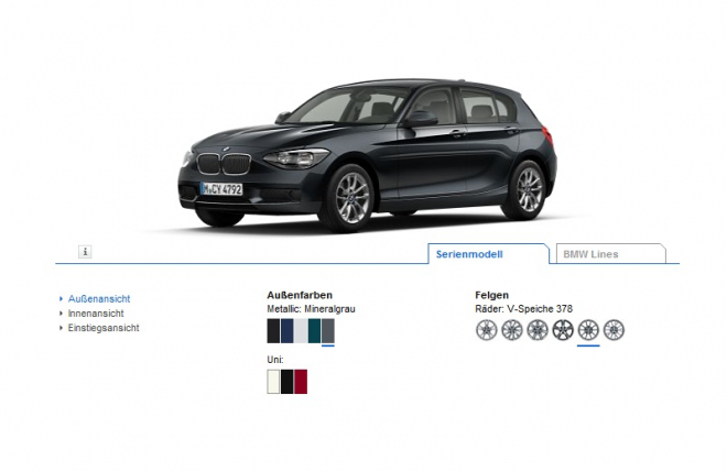 BMW 1 F20 má svůj webový konfigurátor, prohlédněte si i první video