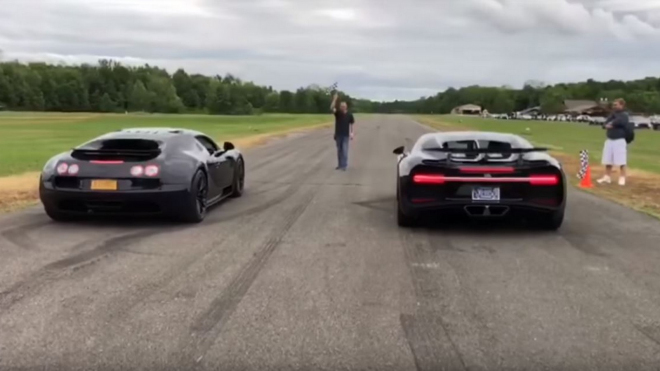 Bugatti Chiron se konečně utkalo ve sprintu s Veyronem. Skončilo to slušným debaklem