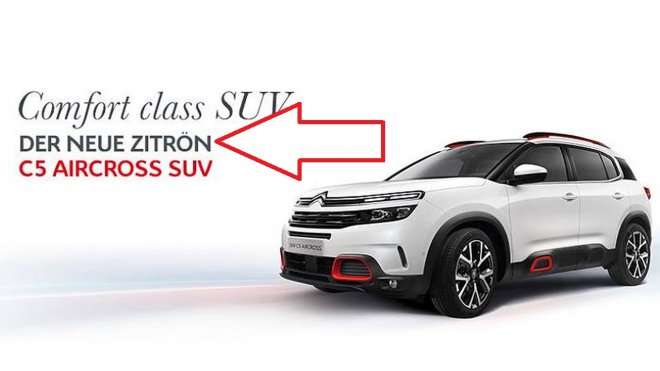 Citroën se v Německu přejmenoval na Citrón, možná by to měl udělat i u nás