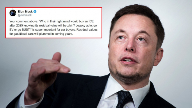Musk říká, že ceny aut se spalovacími motory se zhroutí, varuje před jejich koupí