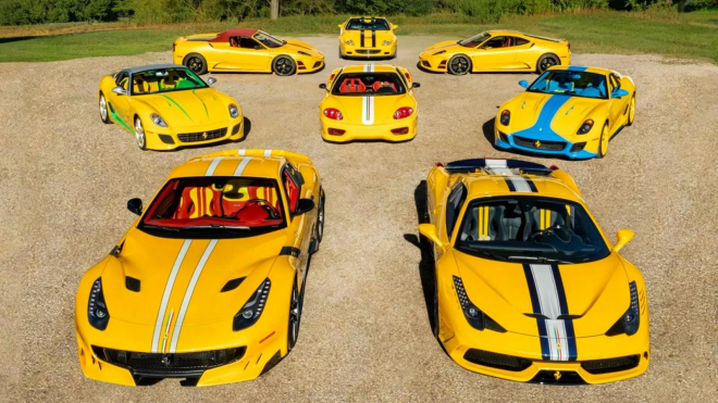 Sbírka zesnulého milovníka italských aut fascinuje svou pestrostí, takto lakovaná Ferrari si nenechal dělat nikdo jiný na světě