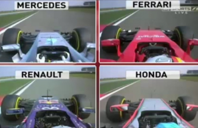 Takhle si proti sobě stojí dnešní F1 Mercedesu, Ferrari, Red Bullu a McLarenu (video)