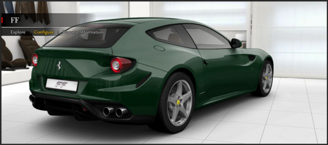 Ferrari FF si vysloužilo webový konfigurátor, je libo novinku v zelené či modré?