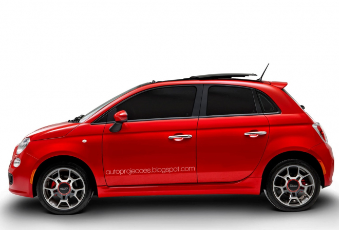 Fiat 500 Quattroporte bude trochu jako Maserati, ale jen trochu (ilustrace)